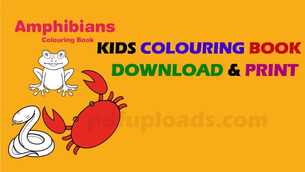 Free coloring books for Kids - AMPHIBIANS coloring Book