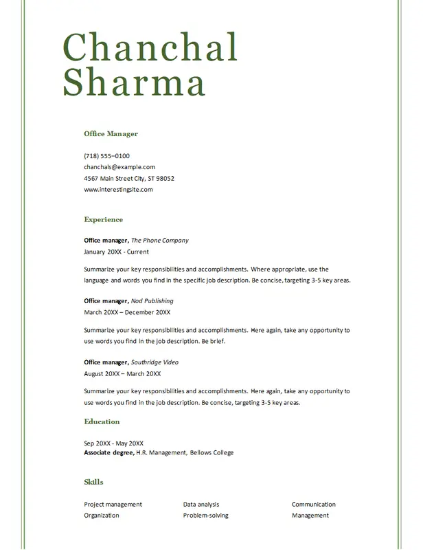 ATS simple classic resume