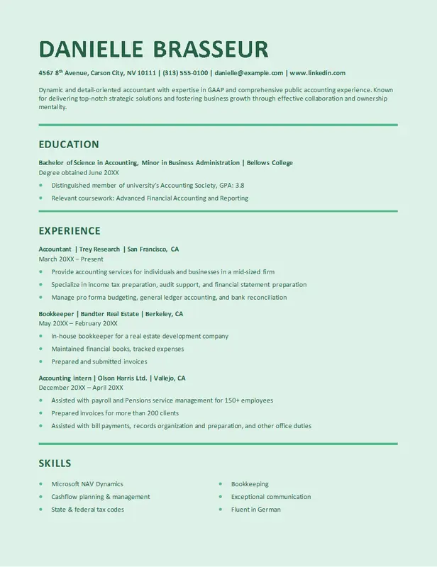ATS stylish accounting resume